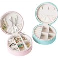 thumbnail image 3 of Small Jewellery Box Organizer Travel Leather Carry Storage Case Jewelry Boxes, 3 of 5