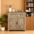 thumbnail image 6 of Jopath Farmhouse Storage Cabinet with 2 Door, Coffee Bar Buffet Sideboard with Drawer Washed Wood for Kitchen and Living Room Light Gray, 6 of 8