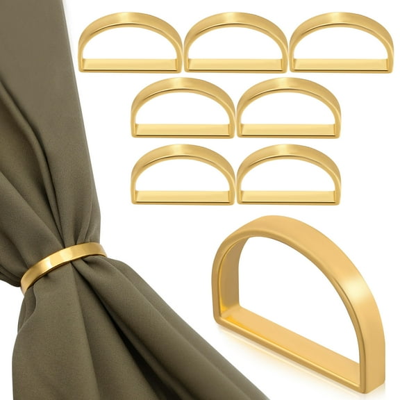 YOSADIER 8 Pcs Napkin Rings Decorative Napkin Holders For Banquets Zinc Alloy Golden