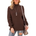 thumbnail image 5 of Aiyino Women's Turtleneck Batwing Sleeve Loose Oversized Chunky Knitted Pullover Sweater Jumper Tops, 5 of 10