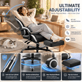 thumbnail image 5 of Seenda Massage Gaming Chair, Fabric Office Chair Ergonomic Desk Chair, Video Game Chair with Footrest and Massage Lumbar Support, High Back Computer Office Chair with Headrest, 275Lbs, Black, 5 of 11