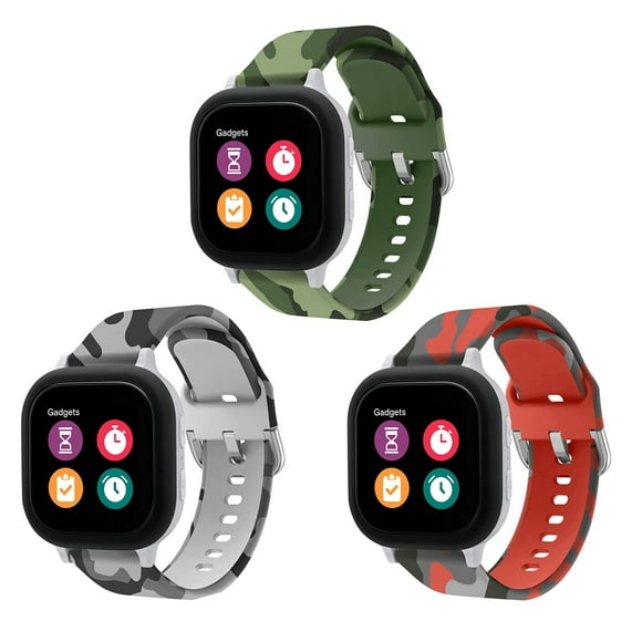 Compatible with Gizmo Watch Band Replacement for Kids,Pattern Watch Band Compatible with Gizmo Watch 2 /1.Camouflage-3Pack.Small Size 5.5" - 7.1"