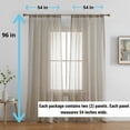 thumbnail image 4 of THD Zoey Faux Linen Textured Semi Sheer Window Rod Pocket Thick Curtains Drapery Panels, 2 Panels, 4 of 9