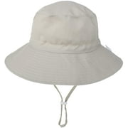 Baby Sun Hat Kids Summer UPF 50+ Sun Protection Beach Wide Brim Toddler Baby Boy Girl Bucket Hat 1Pc (Beige,2-6Years)
