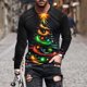 thumbnail image 1 of Blusas y camisas de manga larga con cuello redondo para hombre, blusa informal de manga larga con cuello redondo y estampado, blusa de poliéster para hombre, 1 of 5
