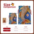 thumbnail image 3 of Rocae Colorful Dot Art Fish for Christmas Drawstring Linen Gift Bag with Drawstrings Treat Bag Goody Present Bags for Christmas Party Favor-Medium, 3 of 9