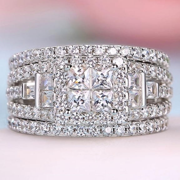 SEPARQI Mens CZ Engagement Ring Titanium Wedding Band Jewelry Perfect for Him Gift Ideas With White Gift Box Packaging