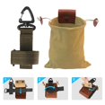 thumbnail image 4 of Foldable Drawstring Bag Pouch with Drawstring & Buckle Belt Leather Tool for Camping Treasures Beachcombing Mushroom Hike , Brown, 4 of 6