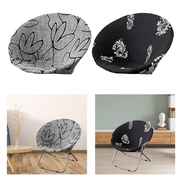 2× Saucer Chair Covers Moon Chair Stretchable Polyester for Hotel