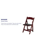 thumbnail image 5 of BizChair 2 Pack Mahogany Wood Folding Chair with Vinyl Padded Seat, 5 of 14