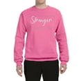 thumbnail image 2 of Wild Bobby Stronger Than Cancer Distressed Breast Cancer Awareness Unisex Crewneck Sweatshirt, Neon Pink, 3X-Large, 2 of 6