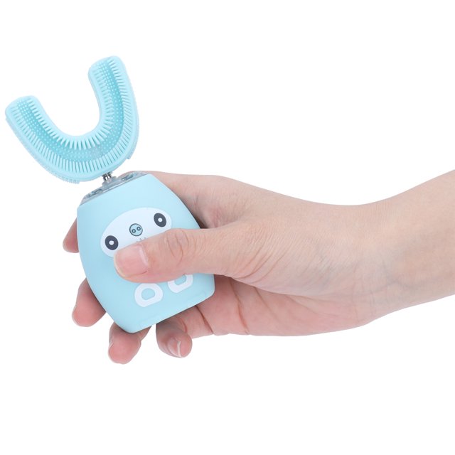 Cepillo de dientes eléctrico ultrasónico, Cepillo de dientes automático recargable USB 360 ° en forma de U para ni?os Cepillo de dientes blanqueador de limpieza ajustable portátil(Azul 8-15 a?os) Ecomeon no