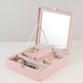 thumbnail image 4 of Girly Pink Jewelry Box Jewelry Fashion Storage Leather Box Jewelry Ring Jewelry Box for Jewelry Storage and Display, 4 of 5