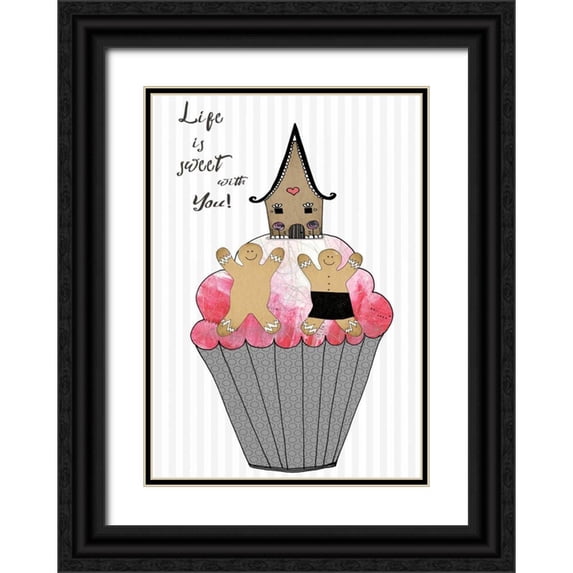 Ogren, Sarah 18x24 Black Ornate Wood Framed with Double Matting Museum Art Print Titled - Life is Sweet Gingerbread