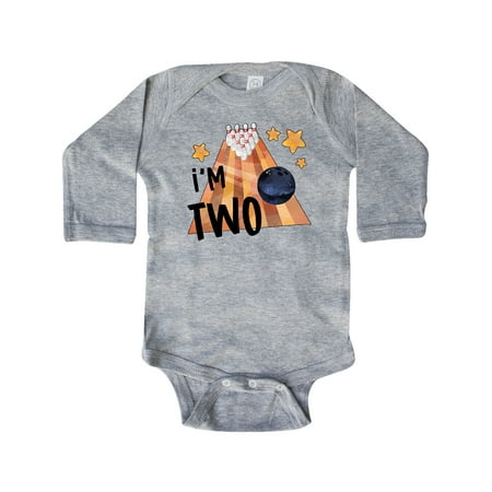 

Inktastic I m Two Bowling Ball and Pins 2nd Birthday Gift Baby Boy or Baby Girl Long Sleeve Bodysuit