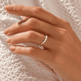 thumbnail image 2 of Baguette Diamond Curved Wedding Band in 14K Yellow Gold Vermeil- Stacking Diamond Ring for Engagement Rings, 2 of 2