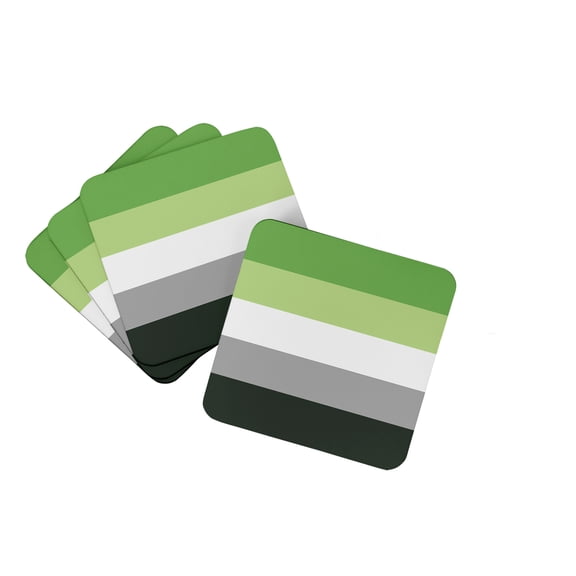 Aronmantic Pride Foam Coaster Set of 4