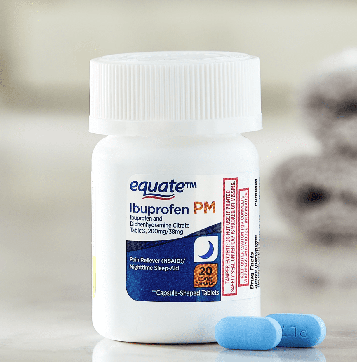(2 pack) Equate Ibuprofen PM Sleep Support and Pain Reliever Caplets, 20 Count