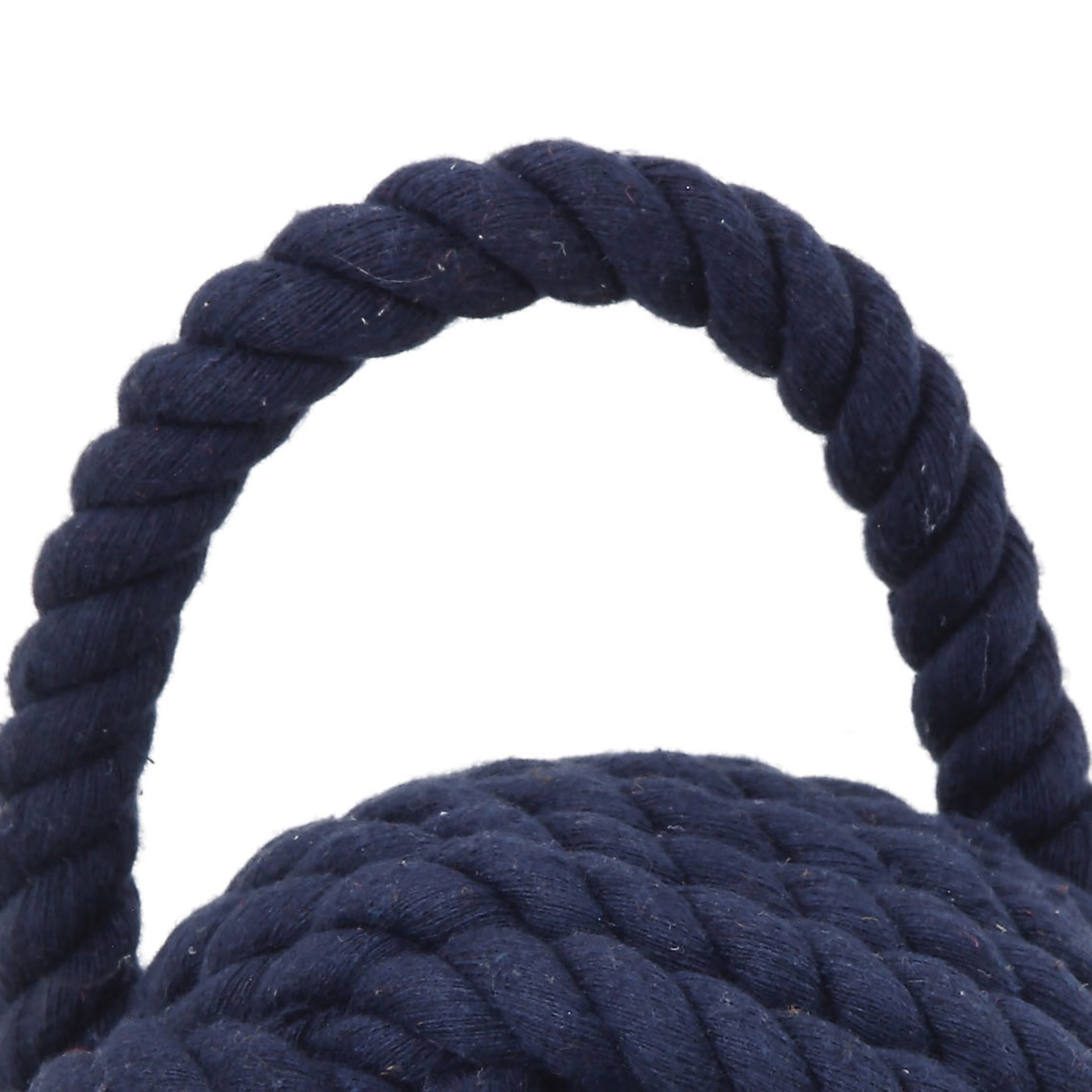Creative Co-Op Nautical Rope Knot Decorative Cotton Door Stop, Navy Blue
