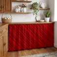 thumbnail image 2 of Dark Red Striped Sink Skirt for Bathroom, Self-Adhesive Under Sink Curtain, Modern Geometric Minimalist Lines Hide Pipes & Storage Fabric Cabinet Skirt Cover for Kitchen Laundry 32"x55", 2 of 8