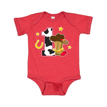

Inktastic Cowboy Birthday One Year Old with Cowboy Boots Gift Baby Boy Bodysuit