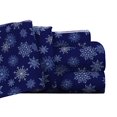 thumbnail image 2 of Pointehaven Flannel Deep Pocket Set with Oversized Flat Sheet, Twin, Snow Flakes Navy, 2 of 7
