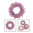 thumbnail image 3 of Guirnalda de flores flocadas artificiales, adorno de 18 pulgadas, decoración de fondo de fiesta Rosado Macarena Corona de puerta delantera, 3 of 5
