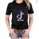thumbnail image 1 of Qarigey Camiseta de mujer Impreso Casual Top Cuello Blusa de manga corta Prendas para la parte del cuerpo Negro L, 1 of 3