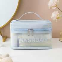Deeceymbur Large Cosmetic Bag Clear Makeup Hair Pouch Transparent Pvc Toiletry Storage for Women