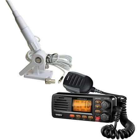 - Uniden UM380BK Fixed Mount VHF/2-Way Marine Radio and Tram 1607-HC 46