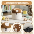 thumbnail image 6 of Guyou Cute Kids Storage Stool, Mushroom Shaped Upholstered Kids Reading Chair with Storage, Faux Fur Toddler Chair, Children's Shoe Changing Stool for Playroom Kindergarten Bedroom, Brown, 6 of 9