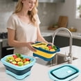 thumbnail image 6 of 2Pack Collapsible Dish Basin with Drain Plug and Portable Sink, 11L(2.91 Gallon) Collapsible Bucket with Sink, Foldable Wash Basin for Station Campin/Camping/Rv/Kitchen (Green and Yellow), 6 of 7