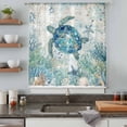 thumbnail image 5 of Underwater Turtle Sheer Curtains 45 Inches Long, Coastal Coral Starfish Summer Ocean Reefs Light Filering Curtains, Breathable Simi Curtain Privacy Drapes for Kitchen Bathroom Small Window Treatment, 5 of 9