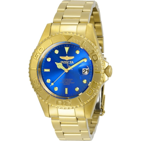Invicta Pro Diver Quartz Blue Dial Yellow Gold-tone Men's Watch 29940