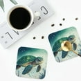 thumbnail image 5 of Disketp Watercolor Turtle1 Funny Coasters,4 Pcs Leather Coasters With Holder, Perfect Housewarming Hostess Gifts,Protect Furniture From Water Marks Scratch And Damage, 5 of 9