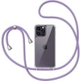 thumbnail image 3 of Clear Case for iPhone 14 Pro, iPhone 14 Pro Case with Adjustable Neck Lanyard Strap,Soft Slim TPU Shockproof Protective Cover for iPhone 14 Pro 6.1 inch-Purple, 3 of 13