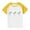 Yellow, variant on Girls Raglan Graphic Tees Size 3-14 Baseball Summer Cute Short Sleeve T-Shirts Loose Fit Round Neck Casual Tops Yellow， 5 Years
