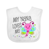 Inktastic My Nana Loves Me Cute Dragonfly Boys or Girls Baby Bib