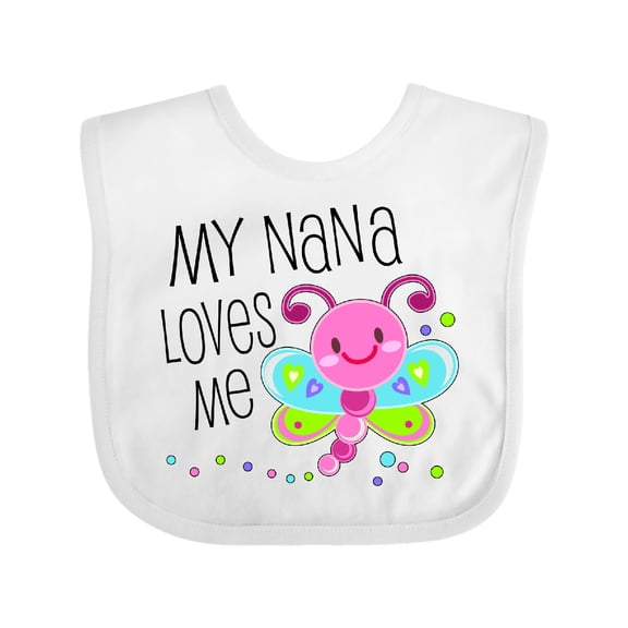 Inktastic My Nana Loves Me Cute Dragonfly Boys or Girls Baby Bib