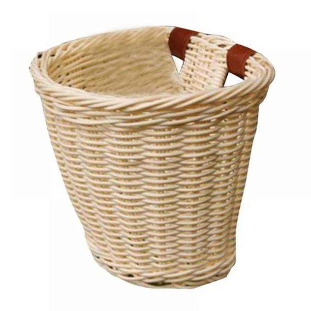 Kids Bicycle Basket, Vintage Wicker Bike Front Handlebar Basket with