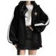 thumbnail image 3 of Gibobby Sudaderas para mujer, chamarra térmica larga con capucha para muje, casual, con cordón, con cierre(Negro,G), 3 of 4
