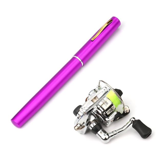 Kit de pesca plegable con caña y carrete.