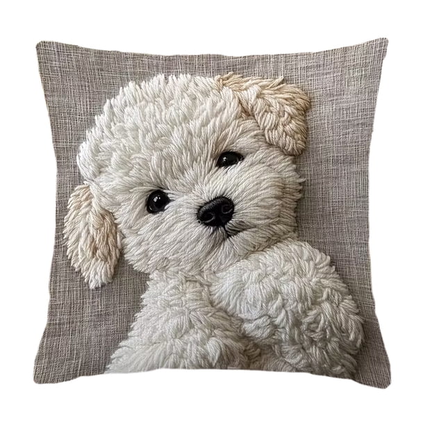 Silla Linda para Dormitorio, Adorable Animales Cobertura de Almohada 45x45cm con Bordado Falso, Poliéster Suave para la Decoración Del Sofá, Silla Almohadas Decorativas