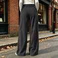 thumbnail image 4 of Women Corduroy Wide Leg Pants High Waist Button Zipper Pleated Trousers Loose Casual Palazzo Pants with Pockets, 4 of 9