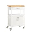 thumbnail image 2 of SoBuy FKW22-WN, Kitchen Trolley Cart Storage Trolley Serving Trolley Kitchen Cabinet with Rubber Wood Worktop, 2 of 8