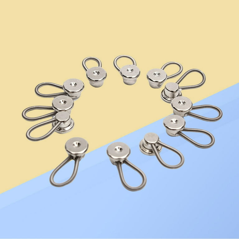 18pcs Metal Collar Buttons Extenders Elastic Button Extender Neck Extenders for Shirt Dress Coat