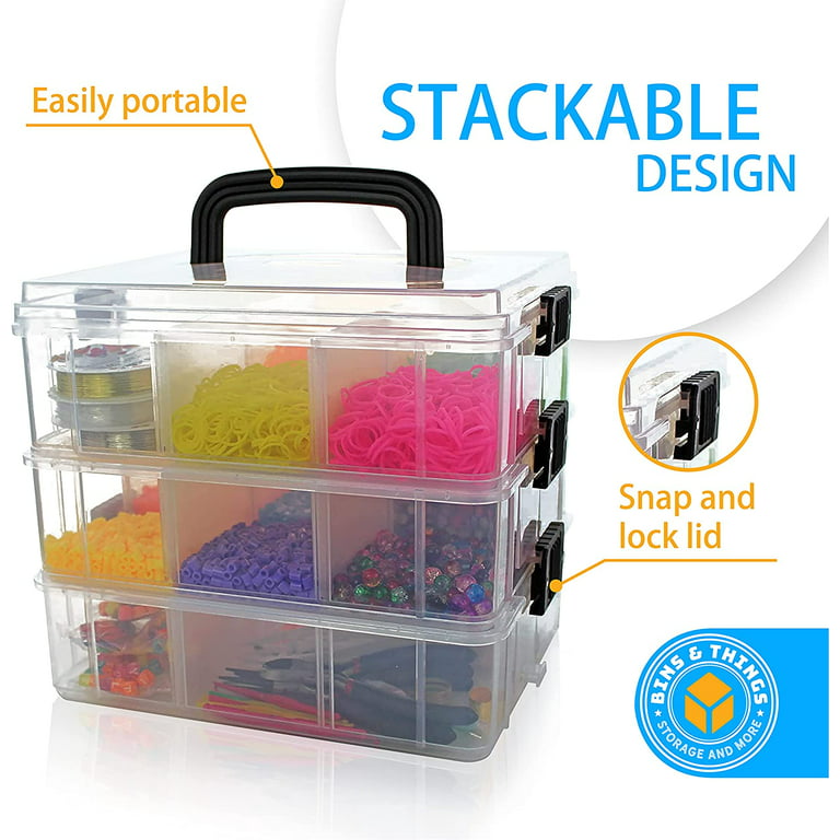 Plastic Organizer Box 2-Tier Open Storage Box with Removable Bin Kitchen  Storage Accessories 