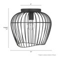 thumbnail image 6 of Hunter - Redding 1-light Matte Black, Medium Size Flush Mount Light, Dimmable, Industrial Style, Bell Shaped, for Bedrooms, Dining, Living Rooms - 48239, 6 of 7