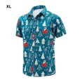 thumbnail image 2 of Guardurnaity Poliéster Decoraciones festivas Camisa navideña Camisa hawaiana divertida informal de verano para hombre Disfraces de disfraces azul SG, 2 of 6