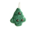 thumbnail image 2 of Adorno navideño de tela roja para árbol de Navidad | Adorno de muñeca con cascabeles rojos y verdes con flecos | Colgante de poliéster suave hecho a mano | Decoración navideña ligera y reutilizable, 2 of 6